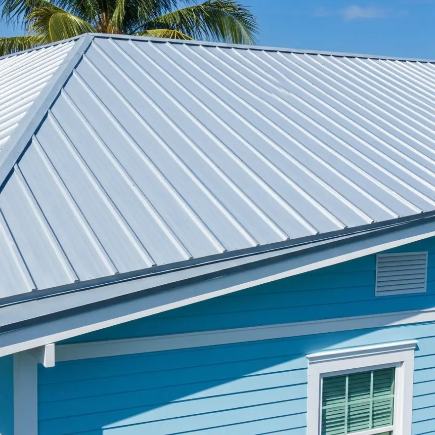 Silver standing seam metal roof in Fort Lauderdale, FL