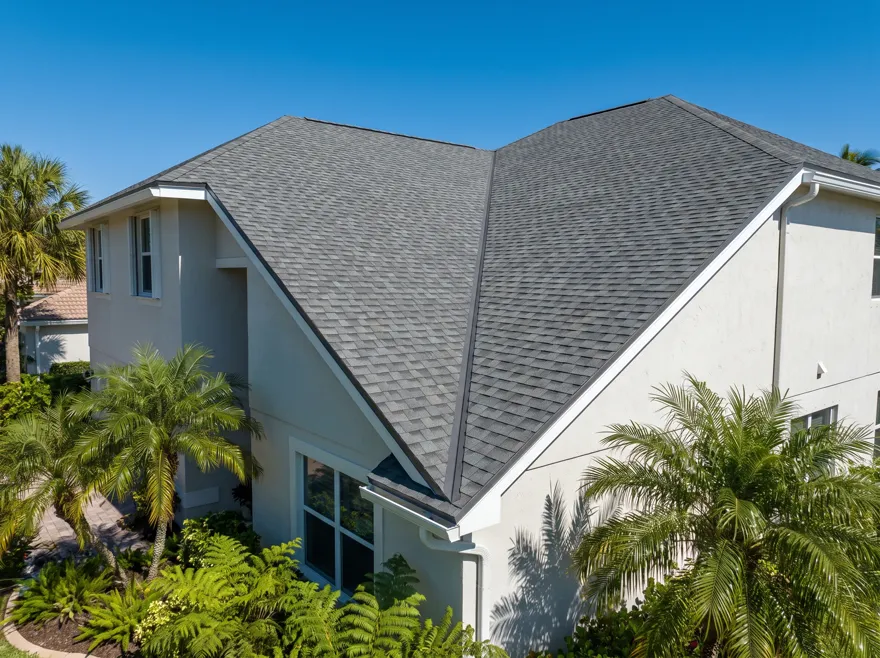 Weathered wood gray shingle roof in Davie, FL