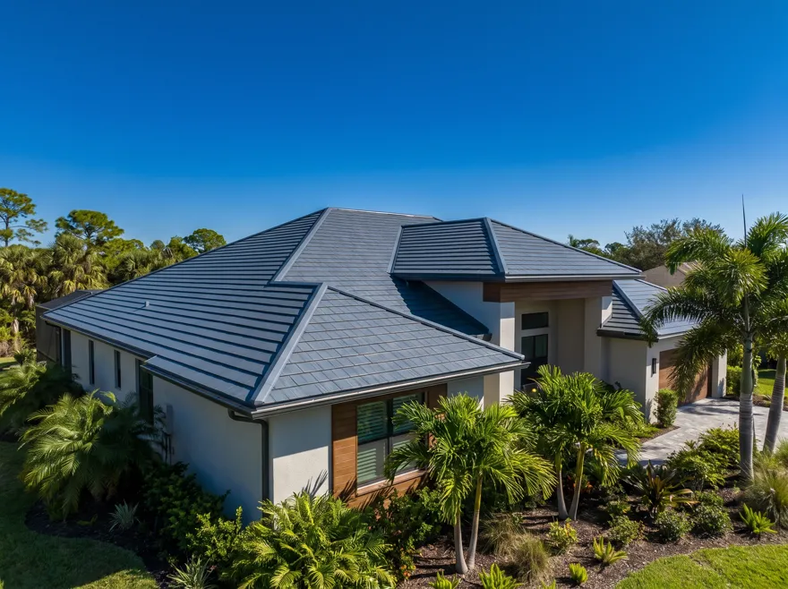 Graphite metal slate roof in Pinecrest, FL