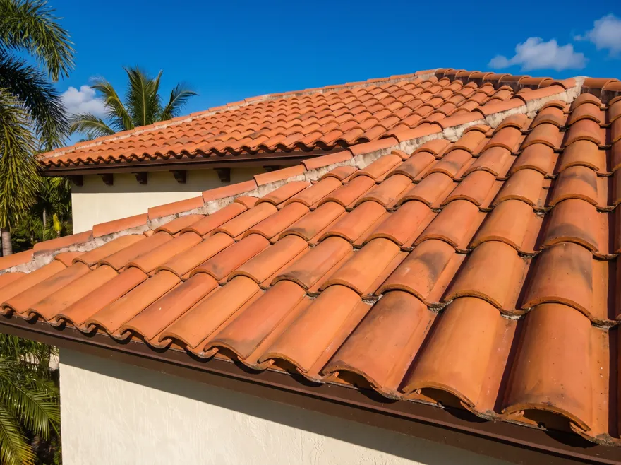 Terracotta barrel clay tile roof in Miami Springs, FL